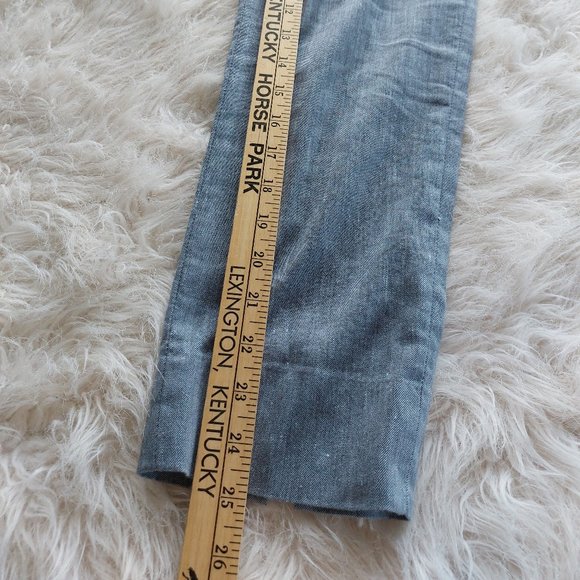 Gap Women's Slim Cropped Grey Linen Blend Stretch Pants Size: 2 - Picture 6 of 8